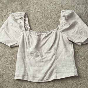 Square neck linen top